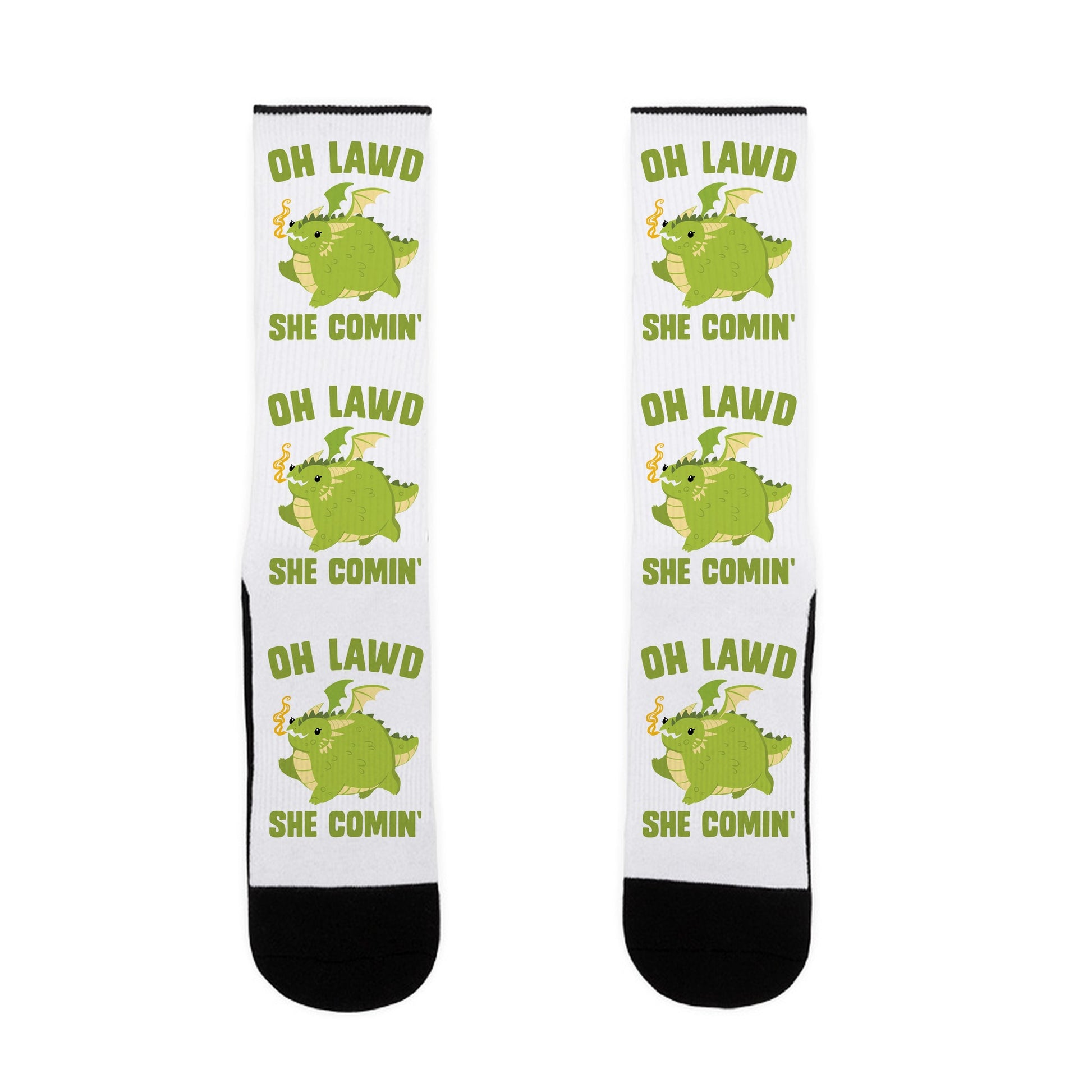 OH LAWD SHE COMIN' Dragon Socks