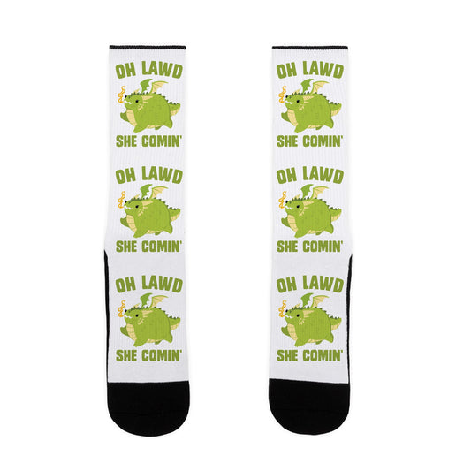 OH LAWD SHE COMIN' Dragon Socks