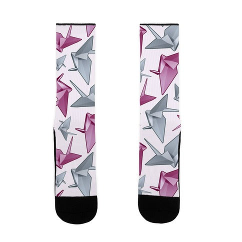 Origami Paper Crane Socks