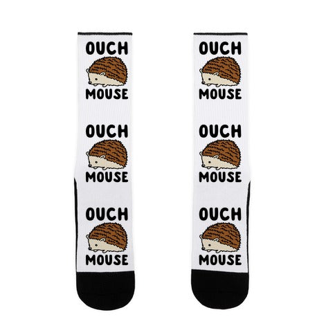 Ouch Mouse Hedgehog Parody Socks