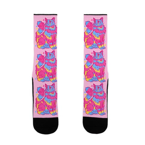 Pansexual Pride Cat Socks