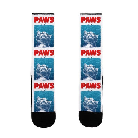 PAWS (Jaws Parody) Socks