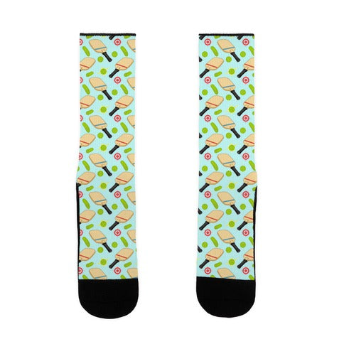 Pickle and Pickleball Gear Pattern Socks
