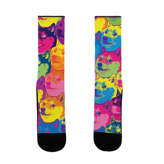 Pop Art Doge Pattern Socks