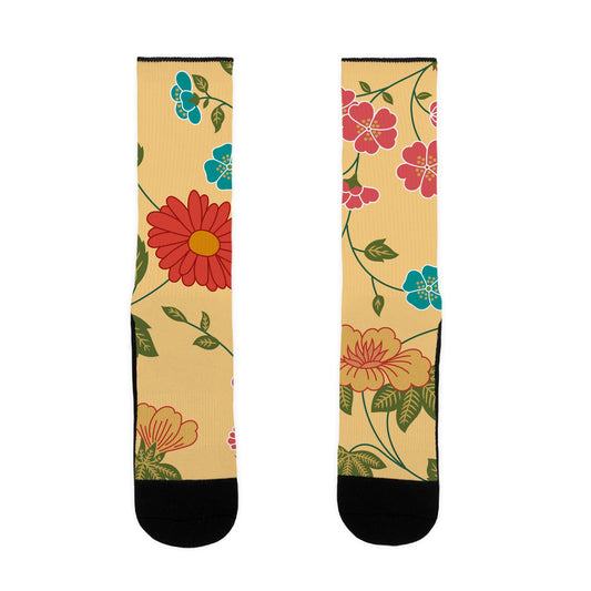 Pretty Floral Pattern Blanket Socks