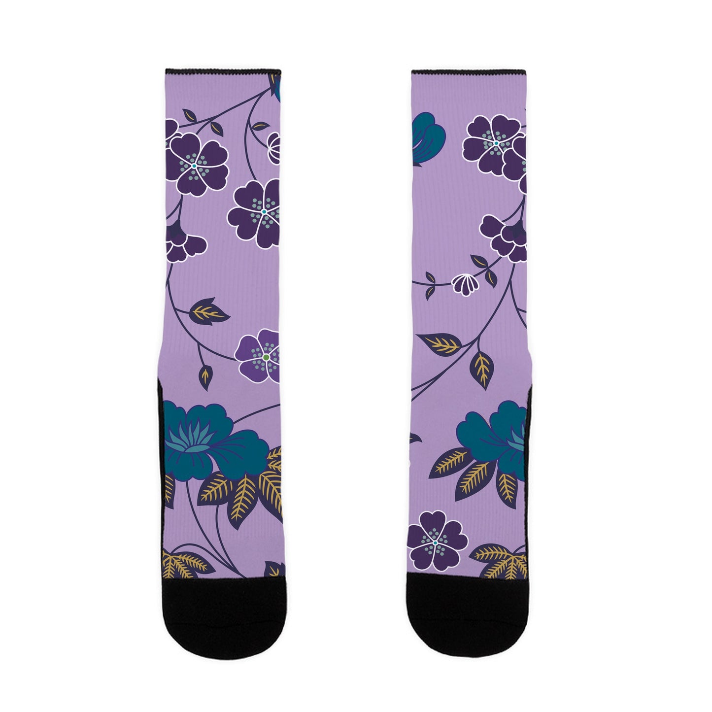 Pretty Floral Pattern Blanket Socks