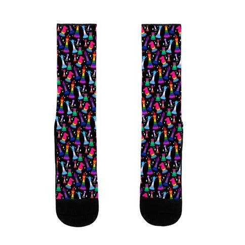 Pride Chess Pieces Pattern Socks