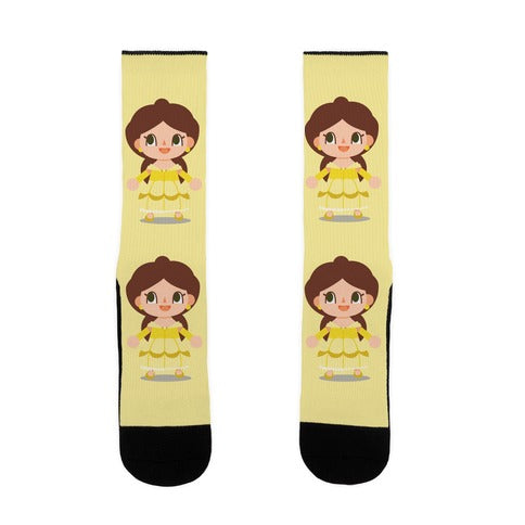 Princess Crossing Belle Parody Ball Gown Socks