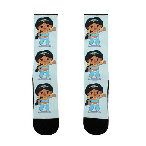 Princess Crossing Jasmine Parody Blue Socks