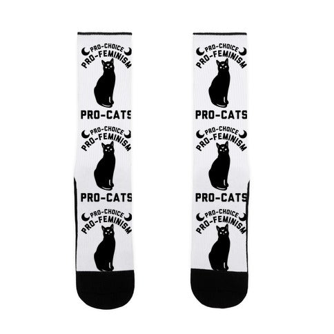 Pro-Choice Pro-Feminism Pro-Cats Socks