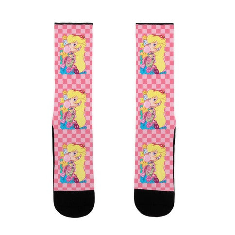 Punk Peach Parody Socks