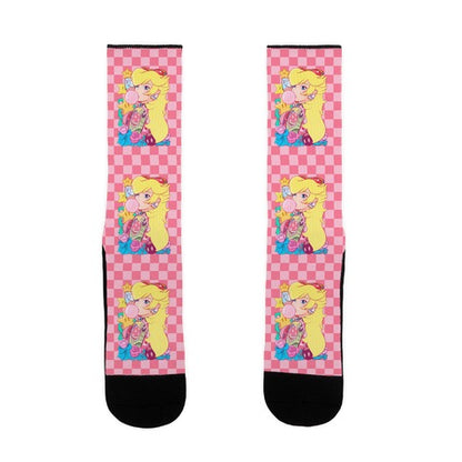 Punk Peach Parody Socks
