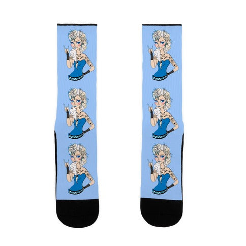 Punk Rock Ice Queen Parody Socks