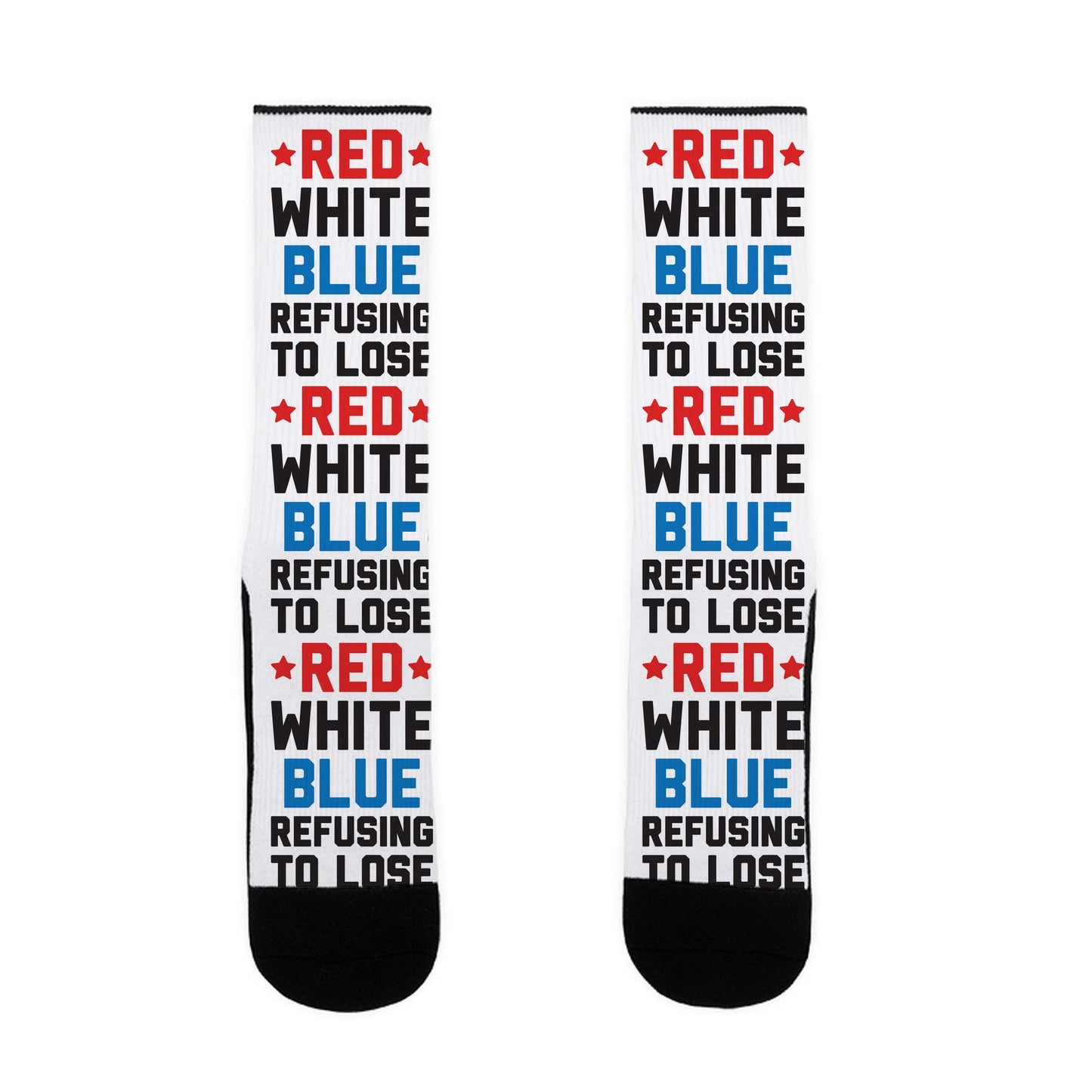 Red, White, Blue, Refusing To Lose Socks