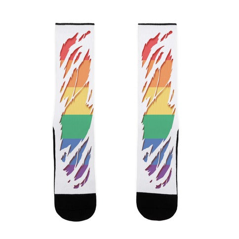 Ripped Shirt: Gay Pride Socks