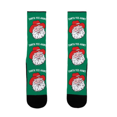Santa Yee-Haws Claus Socks