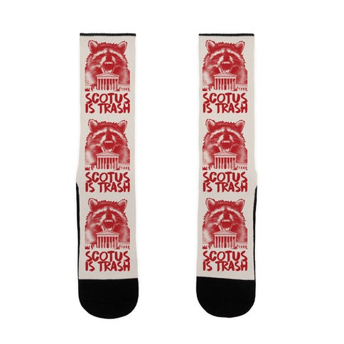 SCOTUS is Trash Raccoon Halftone Socks