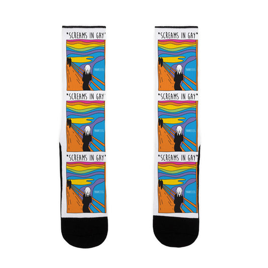 Screams In Gay Edvard Munch Parody Socks