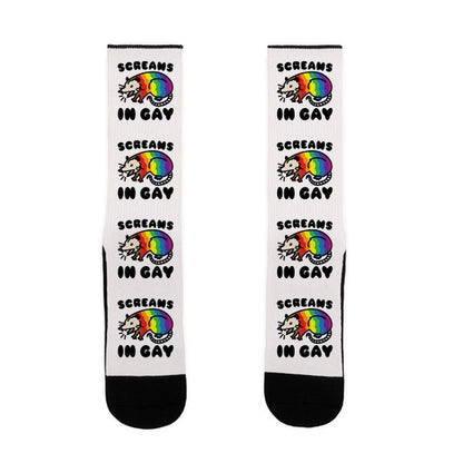 Screams In Gay Possum Parody Socks