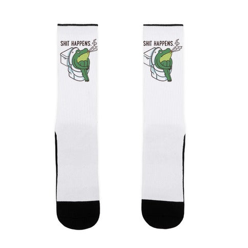Shit Happens (Frog On A Toilet) Socks
