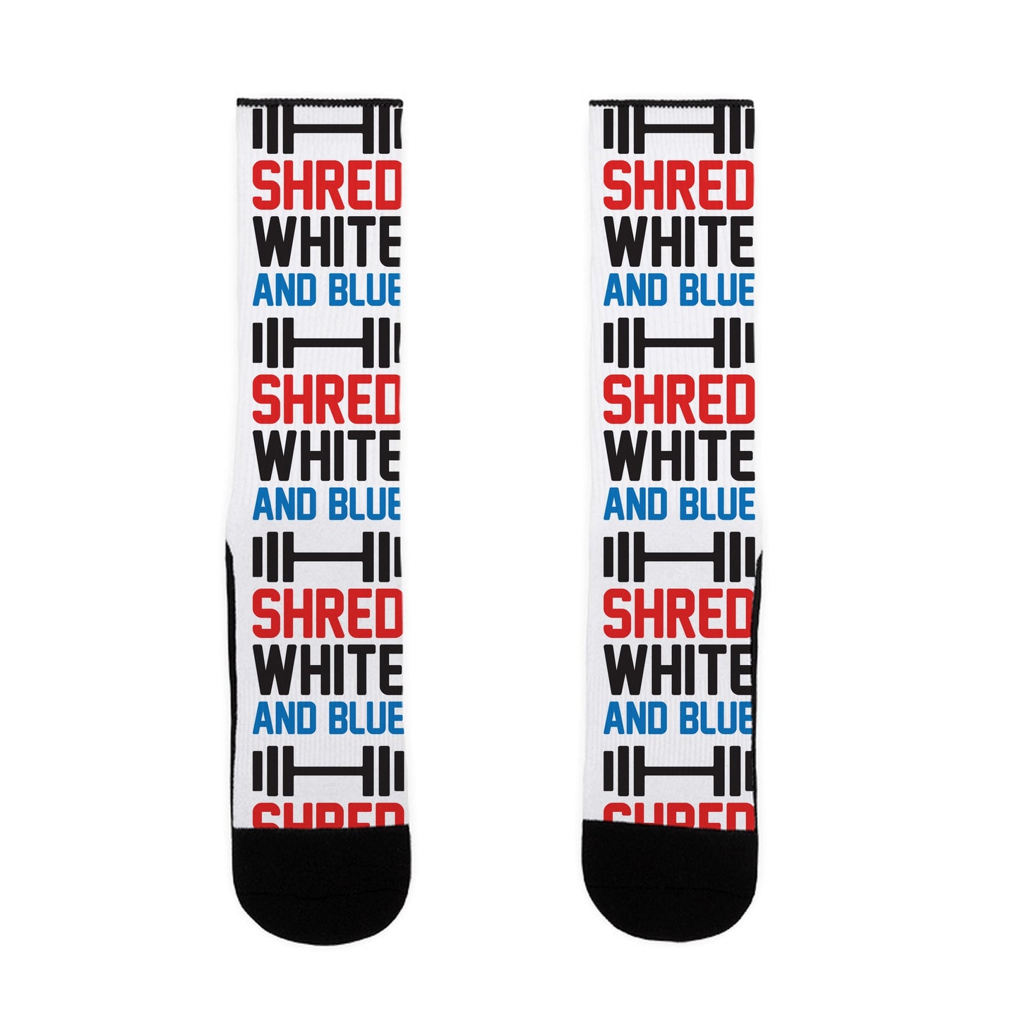 Shred White And Blue Socks