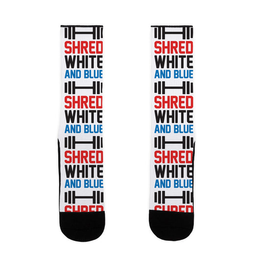 Shred White And Blue Socks