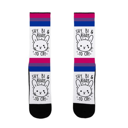 Shy Bi and Ready to Cry Socks