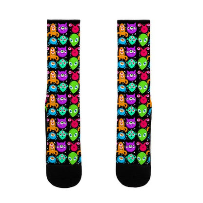 Silly Aliens Pattern Socks