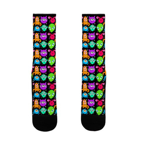 Silly Aliens Pattern Socks