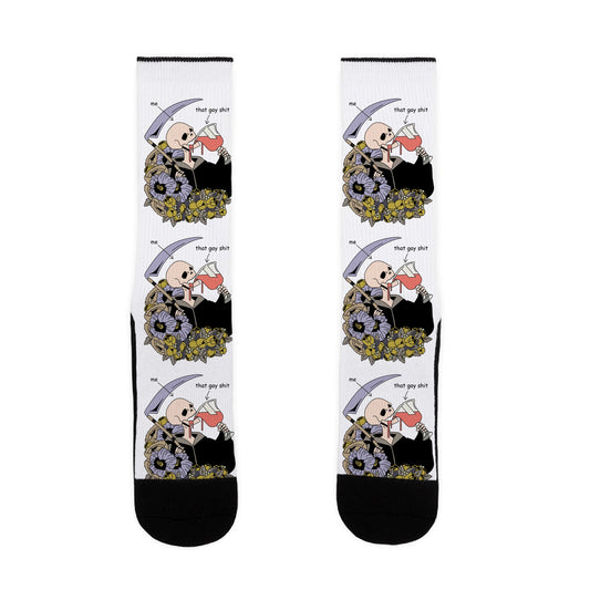 Skeleton Drinking Wine Socks