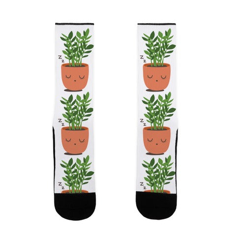 Sleepy ZZ Plant Socks