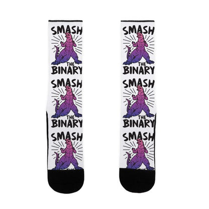 Smash The Binary Genderfluid Kaiju Socks