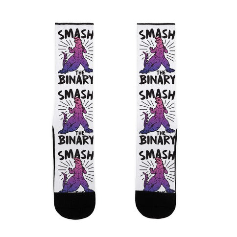 Smash The Binary Genderfluid Kaiju Socks