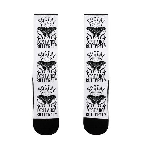 Social Distance Butterfly Socks