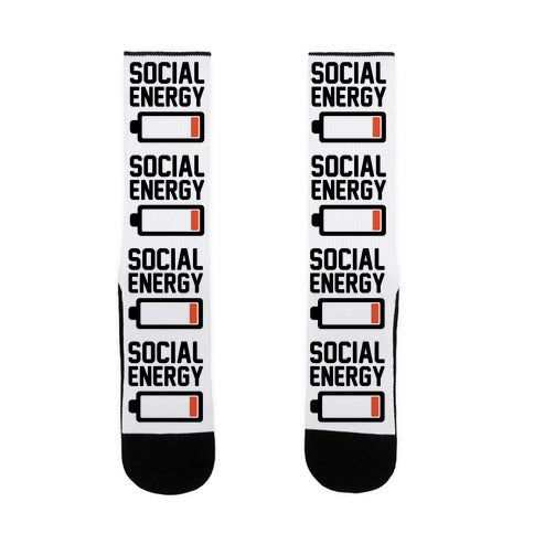 Social Energy Low White Print Socks