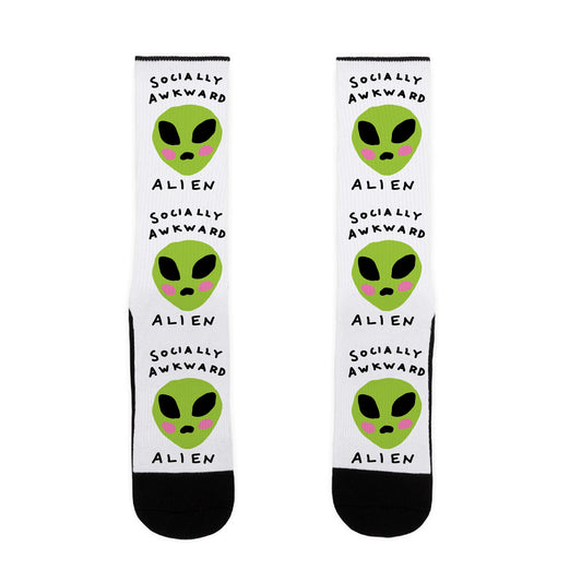 Socially Awkward Alien Socks