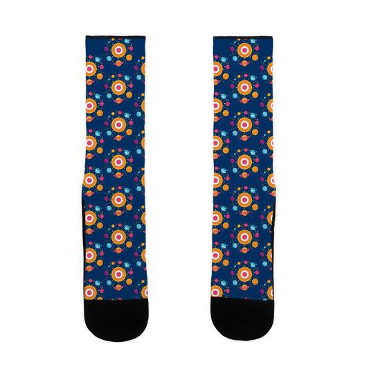 Solar System Pattern Socks