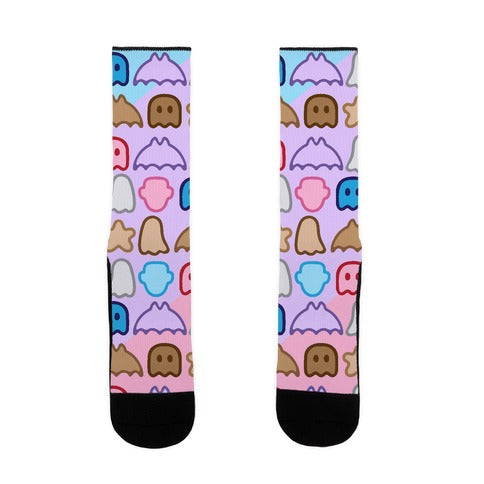 Spoopy Cereal Parody Pattern Socks