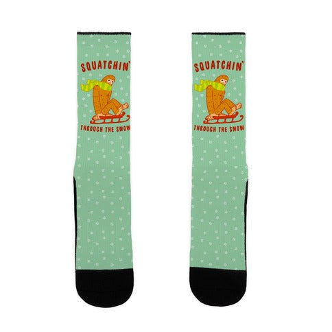 Squatchin Through the Snow Socks