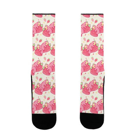 Strawberry Sloth Pattern Socks