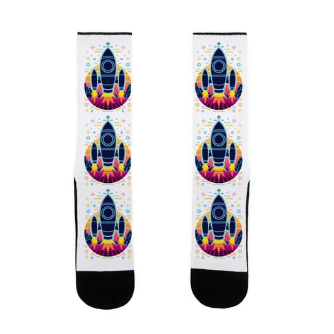 Synthwave Space Exploration Socks