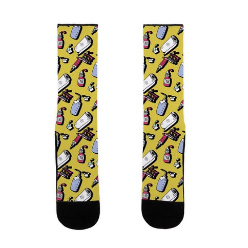 Tattoo Supplies Pattern Socks