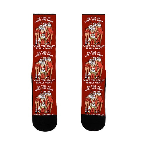 Tell Me What You Want Santa Spice Socks