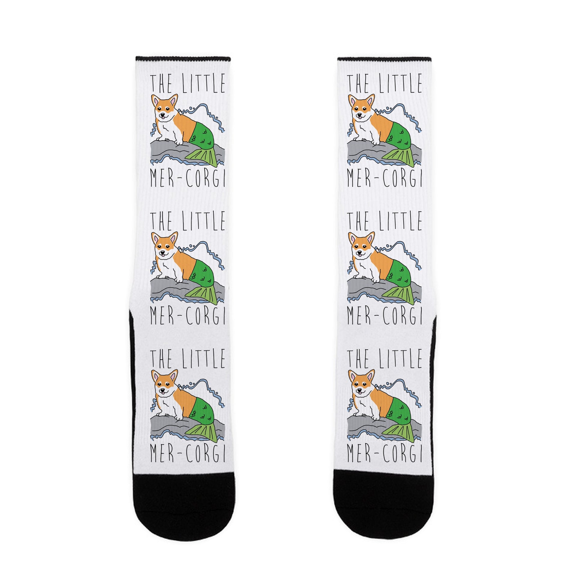 The Little Mer-Corgi Parody Socks
