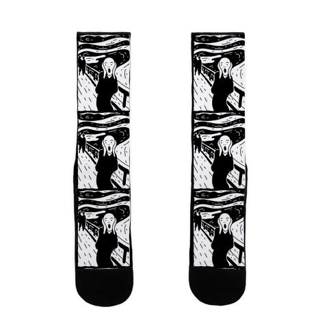 The Scream Pop Art Pattern Socks