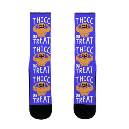 Thicc Or Treat Halloween Socks