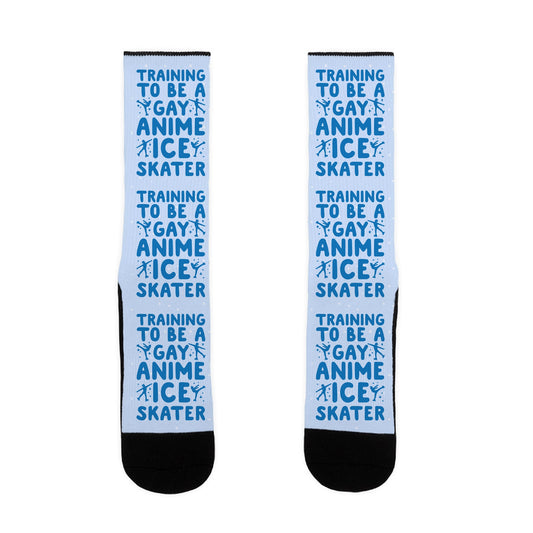 Training To Be A Gay Anime Ice Skater Socks