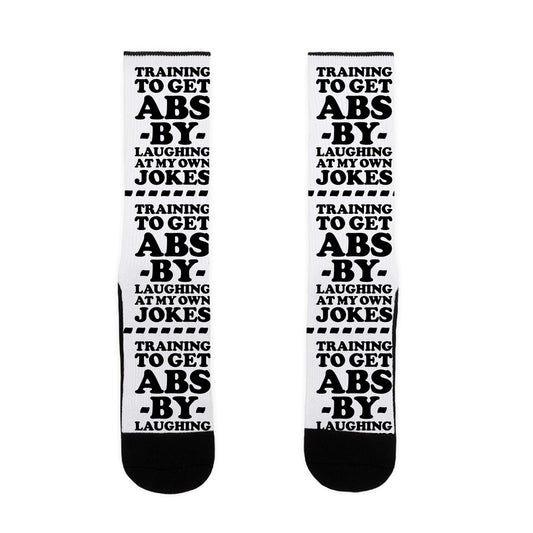 Training To Get Abs By Laughing At My Own Jokes Socks