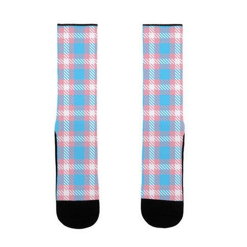 Trans Pride Flag Plaid Socks
