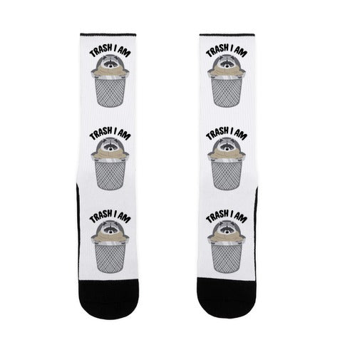 Trash I Am Raccoon Baby Yoda Parody Socks